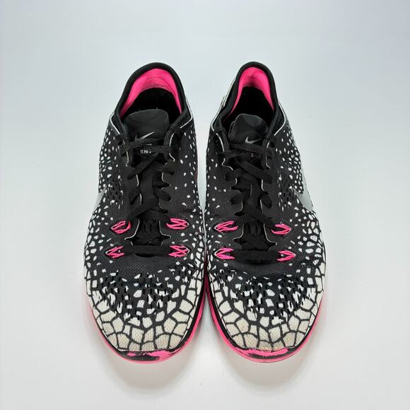 Nike Free 5.0 TR Fit 5 Print Black Pink Running Shoes 704695-012 Women's Size 7 - Picture 3 of 10